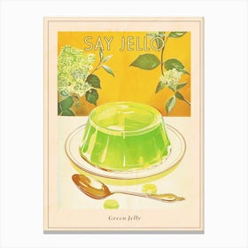 Retro Bright Green Jelly Vintage Cookbook Inspired 1 Poster Canvas Print