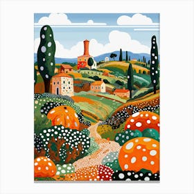 Agrigento, Italy, Illustration In The Style Of Pop Art 3 Canvas Print