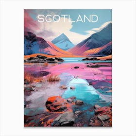 Colourful Scotland lochs travel poster Art Print Canvas Print