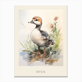 Beatrix Potter Inspired  Animal Watercolour Duck 3 Canvas Print