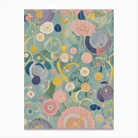 Floral Rhapsody In Pastel Canvas Print