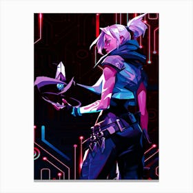 Cyberpunk Girl valorant Canvas Print