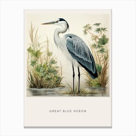 Ohara Koson Inspired Bird Painting Great Blue Heron 7 Poster Canvas Print