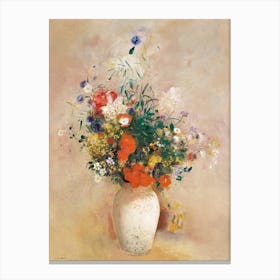 Vase Of Flowers (Pink Background), Odilon Redon Canvas Print