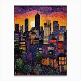 Bellevue Washington Pixel Art 4 Canvas Print