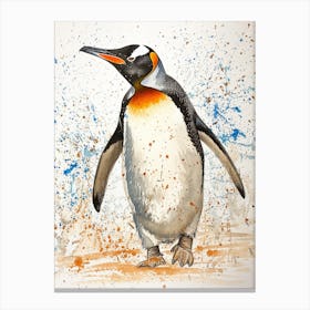 Humboldt Penguin Laurie Island Watercolour Painting 2 Canvas Print