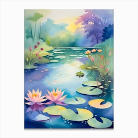 Water Lily Painting 2 Canvas Print
