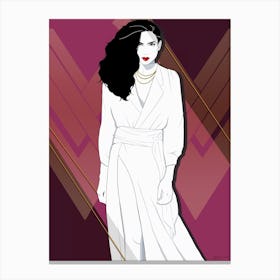 WW 1984 White Dress - Retro 80s Style Canvas Print