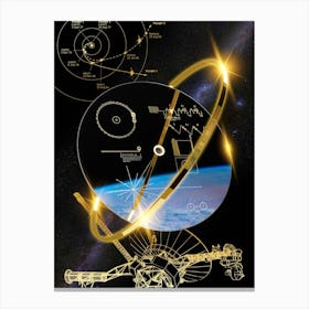 NASA Voyager 1 Golden Record — Space poster, science print 2 Canvas Print