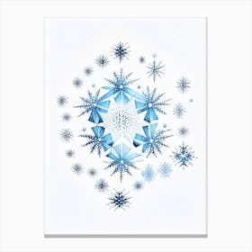 Hexagonal, Snowflakes, Pencil Illustration 3 Canvas Print