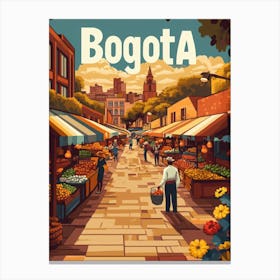 Aihrgdesign A 1970s Inspired Travel Poster For Bogota Canvas Print