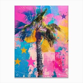 Palm Tree With Stars 4 Canvas Print