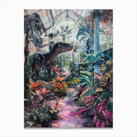 Dinosaur In The Glass Greenhouse 3 Canvas Print