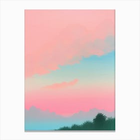 Pastel Skies Pink Horizon Retro Canvas Print