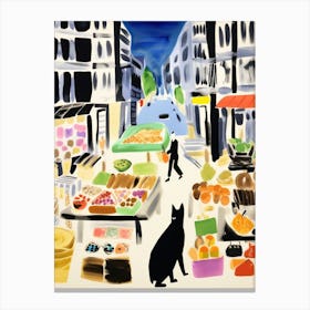 The Food Market In New York 2 Illustration Canvas Print