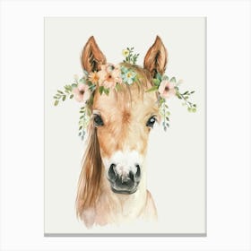 Watercolor Horse Portrait Canvas Print