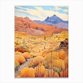 Autumn National Park Painting Teide National Park Spain 2 Canvas Print