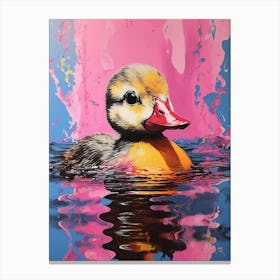Pop Art Duckling Paint Splash 1 Canvas Print