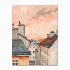 Vienna Rooftops Morning Skyline 2 Canvas Print