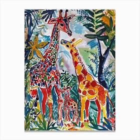 Crayon Giraffe Pattern Canvas Print