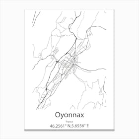 Oyonnax,France Minimalist Map Canvas Print