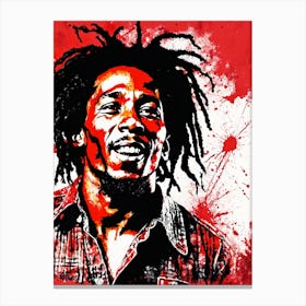 Bob Marley Portrait Ink Painting (6) Canvas Print