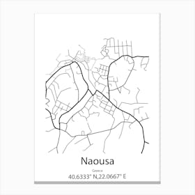 Naousa,Greece Minimalist Map Canvas Print