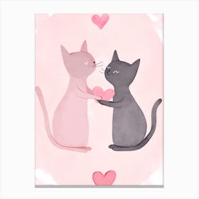 Valentines Love Cats Canvas Print