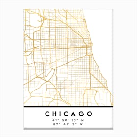 Chicago Illinois City Street Map Canvas Print