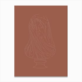 The Veiled Virgin Line Drawing - Neutral Canvas Print