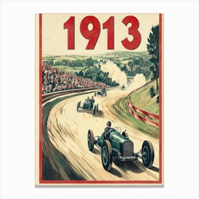 Aihrgdesign A Retro Travel Poster Of The 1913 Grand Prix Race F6ba1b2a Cfb0 4183 Abbe B83a8bde244b 2 Canvas Print