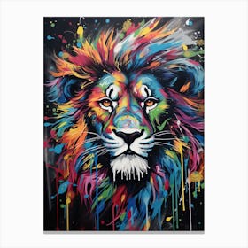 Lion Art Painting Graffiti Style 4 Canvas Print