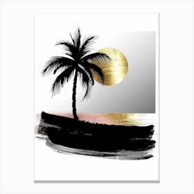 Palm Tree At Sunset 10 Canvas Print