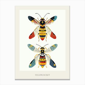 Colourful Insect Illustration Yellowjacket 8 Poster Canvas Print