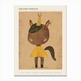 Unicorn Princess Mustard Muted Pastels Poster Canvas Print