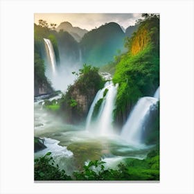 Ban Gioc–Detian Falls, Vietnam And China Realistic Photograph (1) Canvas Print
