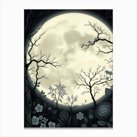 Full Moon In The Forest 10 Canvas Print