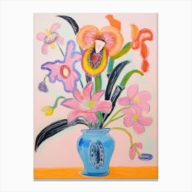 Flower Painting Fauvist Style Monkey Orchid 1 Canvas Print
