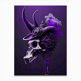 Animal Skull Purple Stream 3 Punk Canvas Print