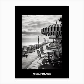 Poster Of Nice, France, Mediterranean Black And White Photography Analogue 5 Canvas Print