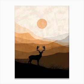Deer In The Mountains 3 Canvas Print