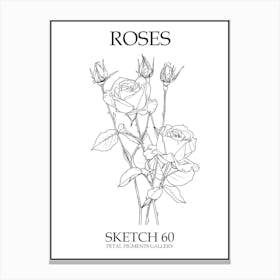Roses Sketch 60 Poster Canvas Print