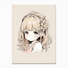 Anime Girl, Person, Person, Person, Person Canvas Print