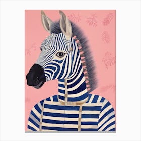 Playful Illustration Of Zebra For Kids Room 3 Canvas Print