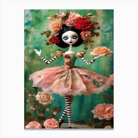 Day Of The Dead Marionette  Canvas Print