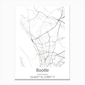 Bootle,United Kingdom Minimalist Map Canvas Print