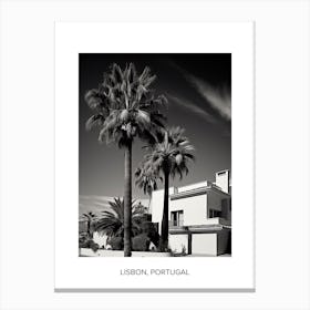 Poster Of Marbella, Spain, Photography In Black And White 3 Canvas Print