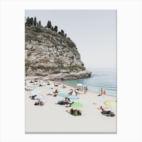 People On The Beach Italy Canvas Print