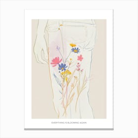 Everything Is Blooming Again Poster Jean Line Art Flowers 2 Canvas Print