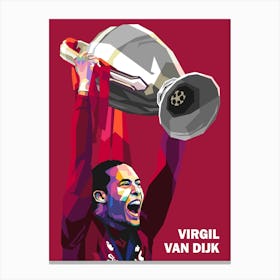 Liverpool Defender Virgil Van Dijk Wpap Pop Art Style Canvas Print